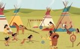 La vida en un campament (I·lustració del número 6 del Petit SÀPIENS) La vida en un campament (I·lustració del número 6 del Petit SÀPIENS)