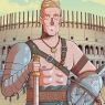 Il·lustració d'un gladiador romà al Colosseu