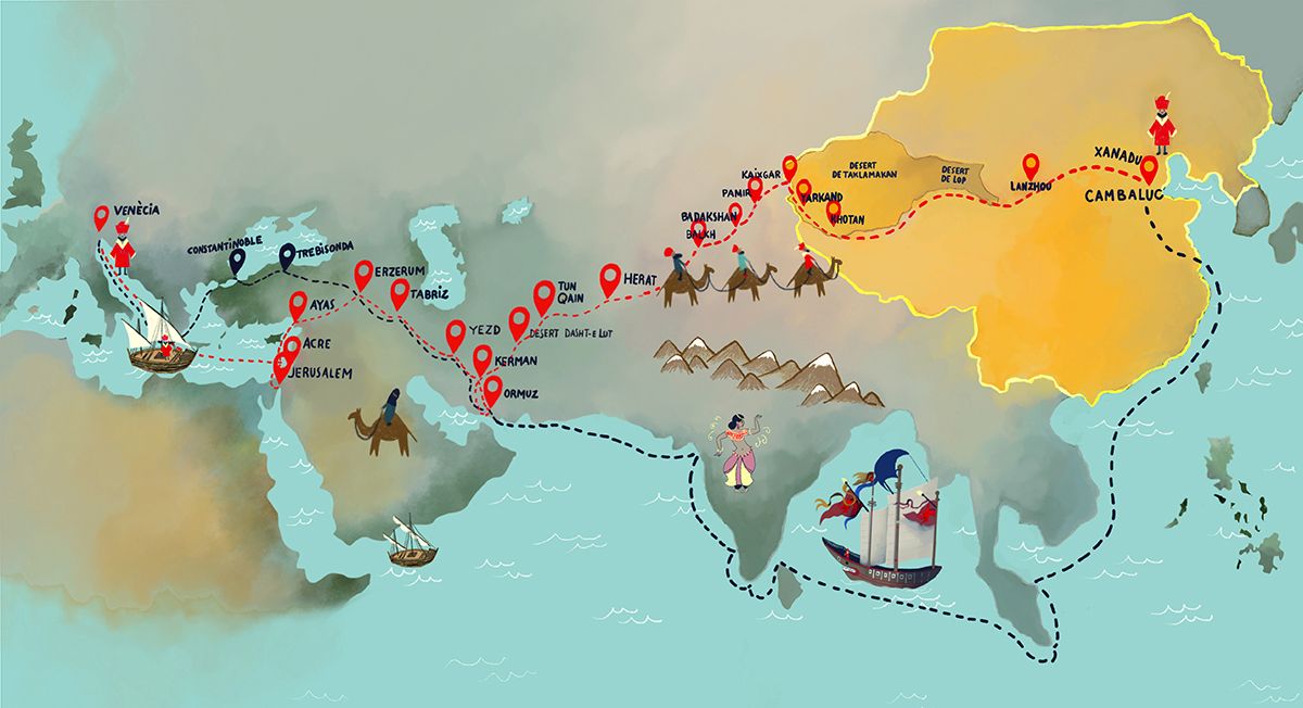 Aquesta és la ruta que van seguir: vermell a l'anada, i negre a la tornada Aquesta és la ruta que van seguir: vermell a l'anada, i negre a la tornada