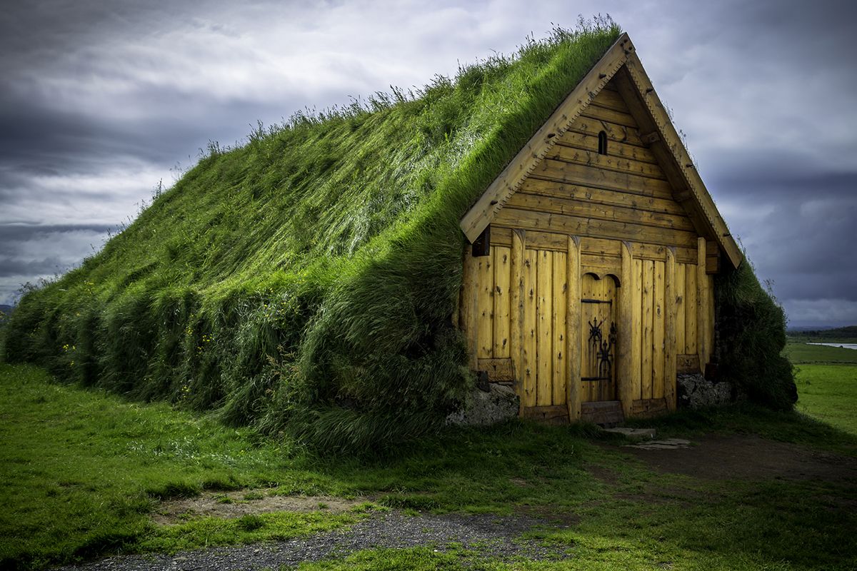 Reconstrucció d'un habitatge viking Reconstrucció d'un habitatge viking