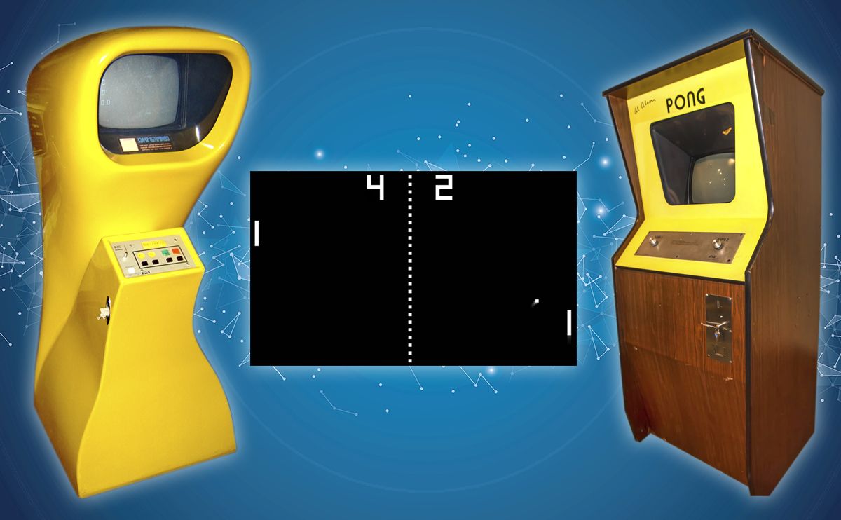 Computer space (esquerra) i Pong (centre i dreta) Computer space (esquerra) i Pong (centre i dreta)