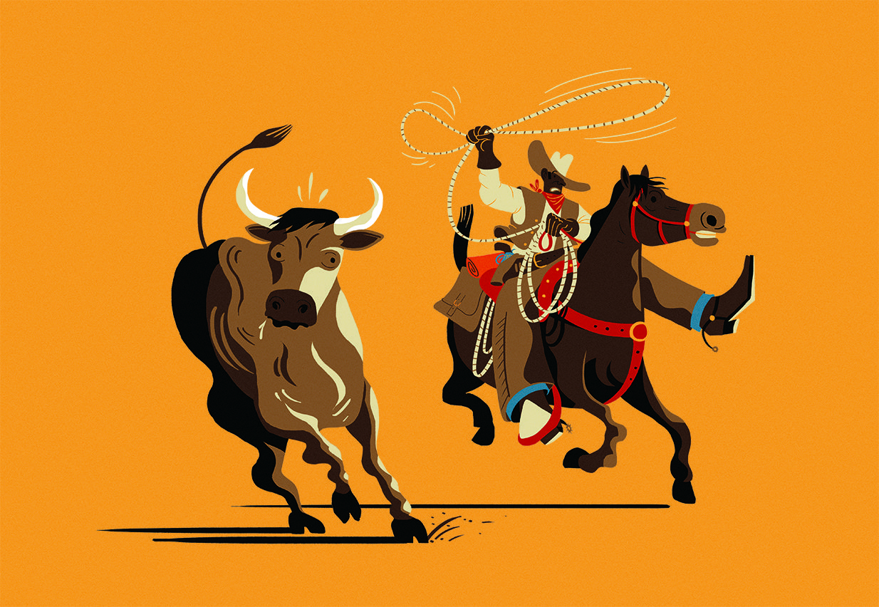 Un 'cowboy' en plena feina Un 'cowboy' en plena feina