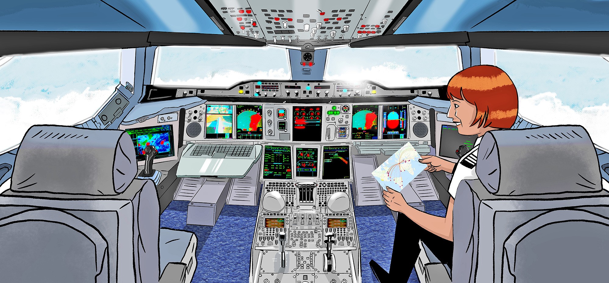 La cabina de l'Airbus A380